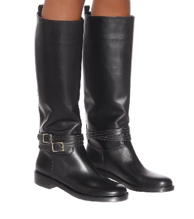 Shop Gianvito Rossi Leather Knee-high Boots In Black