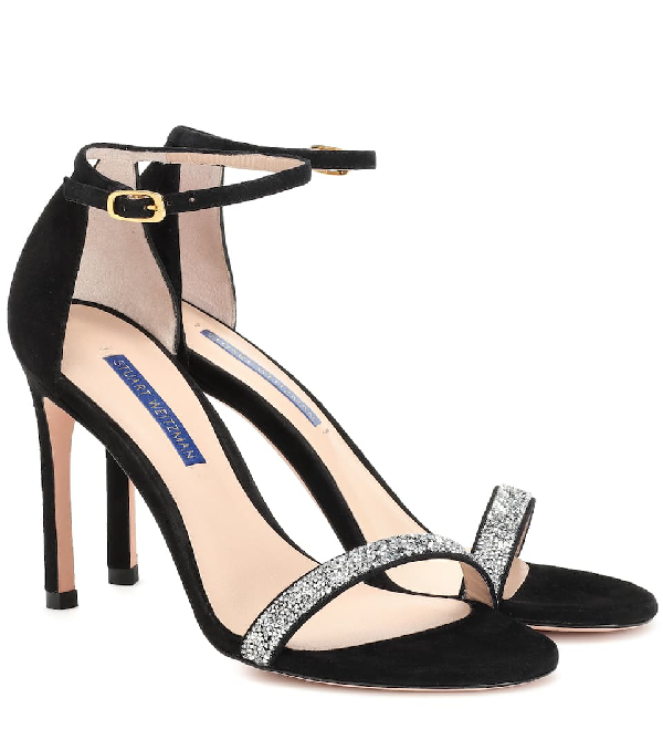 stuart weitzman black suede sandals