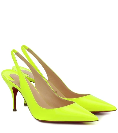 Shop Christian Louboutin Clare Sling 80 Leather Pumps In Yellow