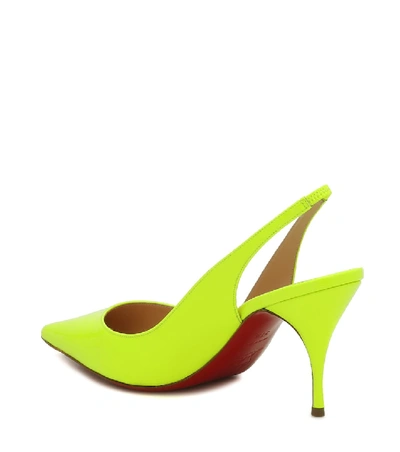 Shop Christian Louboutin Clare Sling 80 Leather Pumps In Yellow