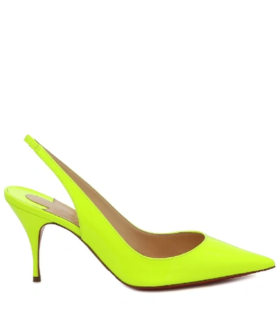 Shop Christian Louboutin Clare Sling 80 Leather Pumps In Yellow