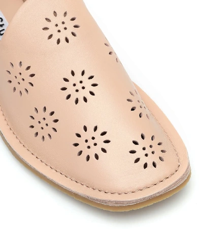 Shop Acne Studios Perforated Leather Loafers In Pink