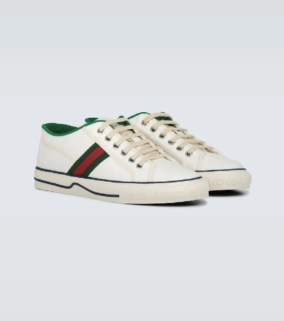 Shop Gucci Tennis 1977 Gg Sneakers In White