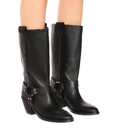 Shop See By Chloé Texan Leather Boots In Black