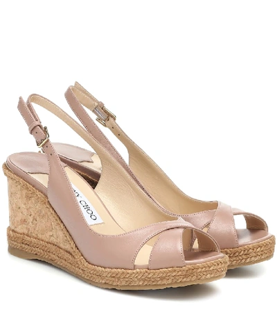 Shop Jimmy Choo Amely 80 Platform Wedge Sandals In Pink