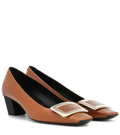 Shop Roger Vivier Belle Vivier Leather Pumps In Brown