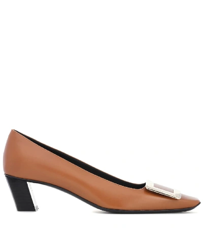 Shop Roger Vivier Belle Vivier Leather Pumps In Brown