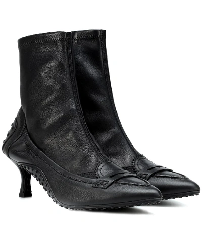 Shop Tod's X Alessandro Dell'acqua Leather Ankle Boots In Black