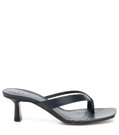 Shop Neous Florae Leather Sandals In Black