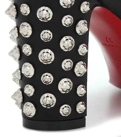 Shop Christian Louboutin Donna Stud Spikes 85 Leather Pumps In Black