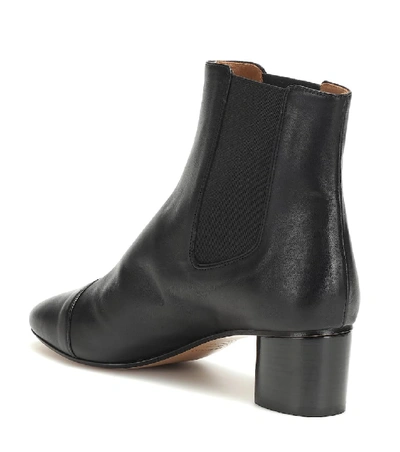 Shop Isabel Marant Danae Leather Ankle Boots In Black