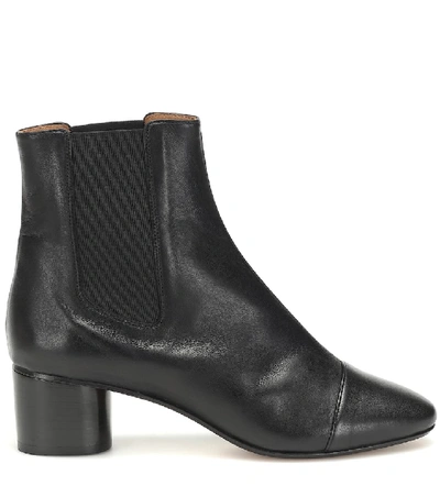 Shop Isabel Marant Danae Leather Ankle Boots In Black