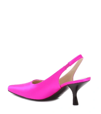 Shop The Row Bourgeois Satin Slingback Pumps In Pink