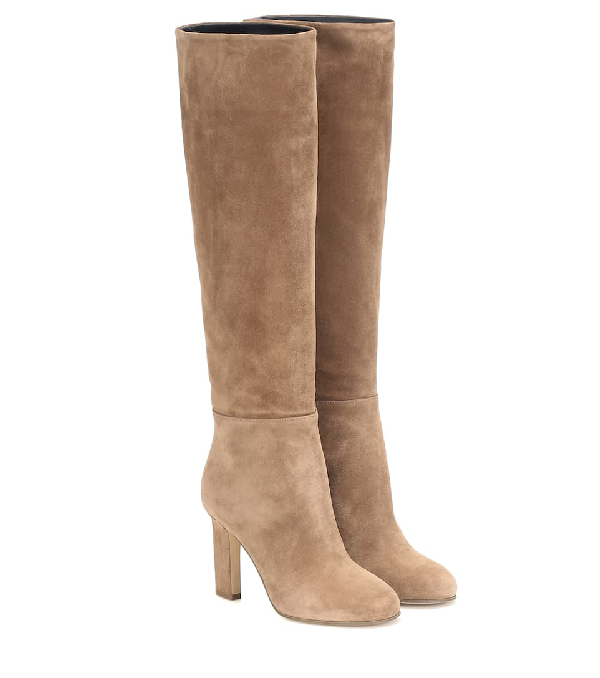tan suede high boots