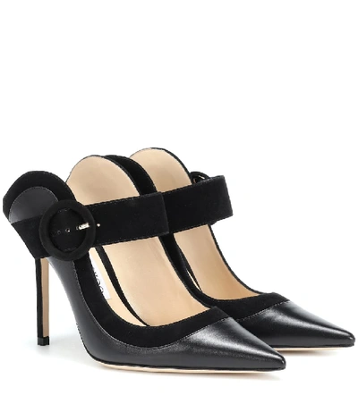 Shop Jimmy Choo Hendrix 100 Leather Mules In Black