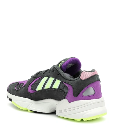 Shop Adidas Originals Yung 1 Faux Suede Sneakers In Multicoloured