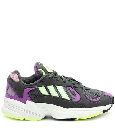 Shop Adidas Originals Yung 1 Faux Suede Sneakers In Multicoloured