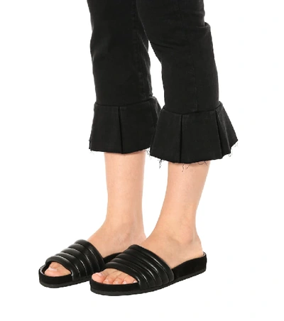 Shop Isabel Marant Hellea Leather Slides In Black