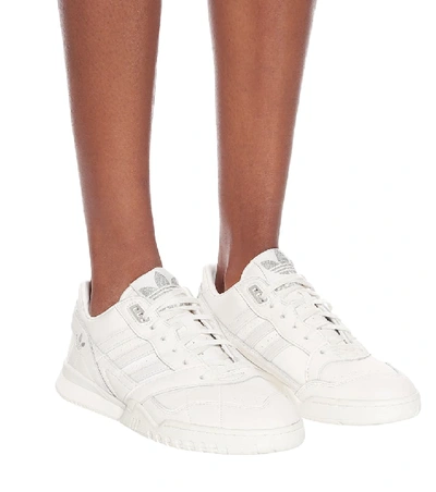 Shop Adidas Originals A.r. Leather Sneakers In White