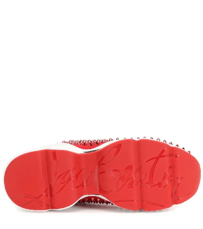 Shop Christian Louboutin Spike Sock Sneakers In Red