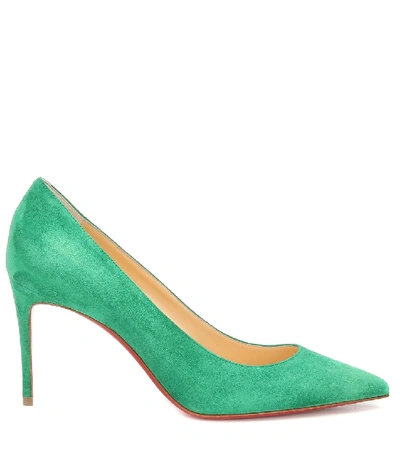 Shop Christian Louboutin Kate 85 Suede Pumps In Green