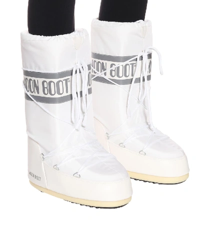 Moon Boot Icon Shell And Faux Leather Snow Boots In White