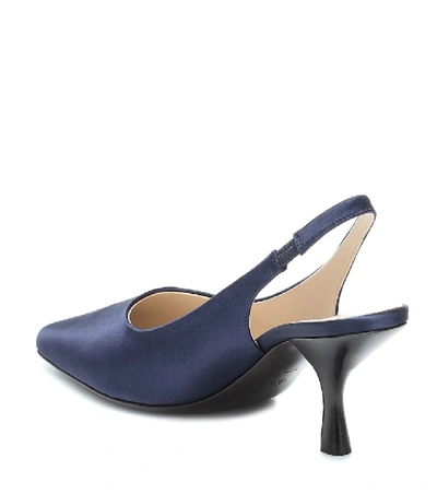 Shop The Row Bourgeoise Satin Slingback Pumps In Blue