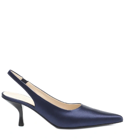 Shop The Row Bourgeoise Satin Slingback Pumps In Blue