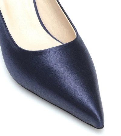 Shop The Row Bourgeoise Satin Slingback Pumps In Blue