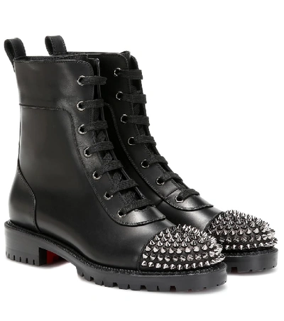 Shop Christian Louboutin Spike-embellished Ankle Boots In Black