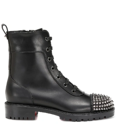 Shop Christian Louboutin Spike-embellished Ankle Boots In Black