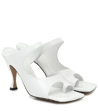 Shop Bottega Veneta Leather Sandals In White