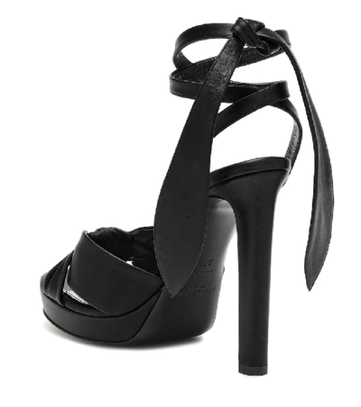 Shop Saint Laurent Hall 85 Leather Sandals In Black