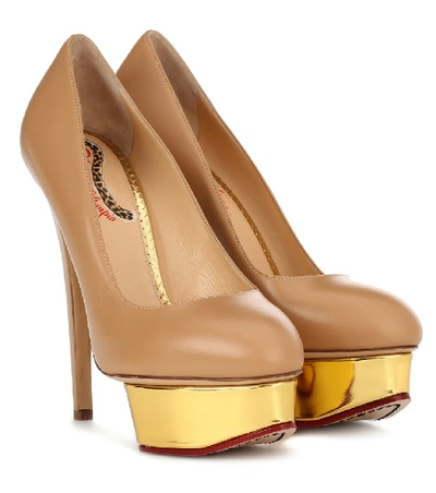 Shop Charlotte Olympia Dolly Plateau Pumps In Beige