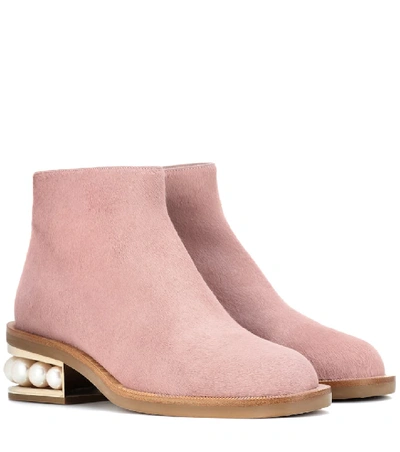 Shop Nicholas Kirkwood Casati Calf Hair Ankle Boots In Pink