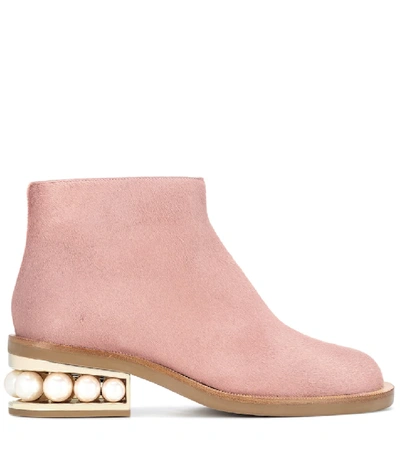 Shop Nicholas Kirkwood Casati Calf Hair Ankle Boots In Pink
