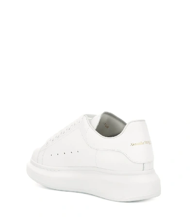Alexander Mcqueen Oversized Hammered Leather Sneakers In White