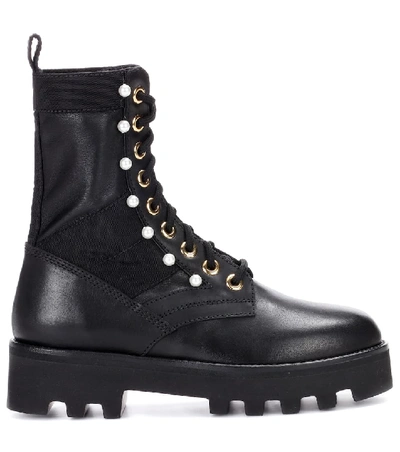 Shop Altuzarra Embellished Leather Ankle Boots In Black