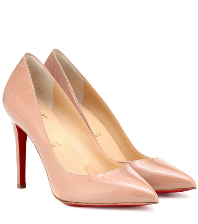 Shop Christian Louboutin Pigalle 100 Patent Leather Pumps In Neutrals