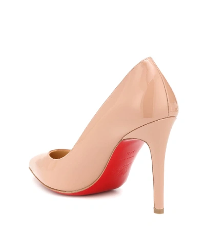 Shop Christian Louboutin Pigalle 100 Patent Leather Pumps In Neutrals