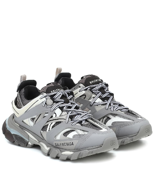 balenciaga grey & white track sneakers
