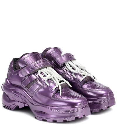 Shop Maison Margiela Retro Fit Metallic Sneakers In Purple