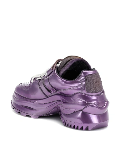 Shop Maison Margiela Retro Fit Metallic Sneakers In Purple