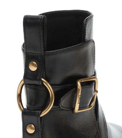 Shop Chloé Franky Leather Ankle Boots In Black