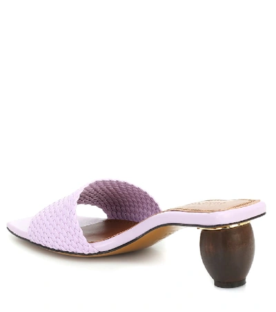 Shop Souliers Martinez Celia Leather Sandals In Purple
