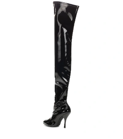 Shop Stuart Weitzman Shiloh Vinyl Over-the-knee Boots In Black