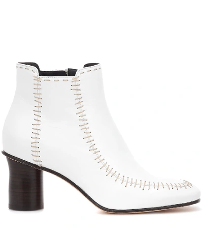 Shop Jw Anderson Leather Ankle Boots In White