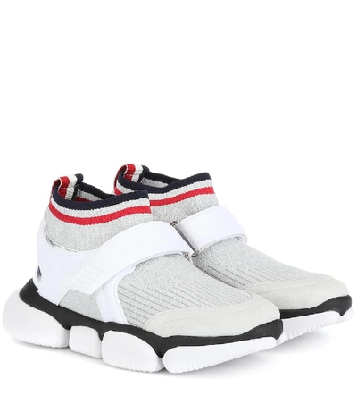 Shop Moncler Baktha Knit Sneakers In Grey