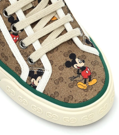 Shop Gucci X Disney®  Tennis 1977 Sneakers In Beige