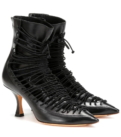 Shop Y/project Lace-up Leather Ankle Boots In Black